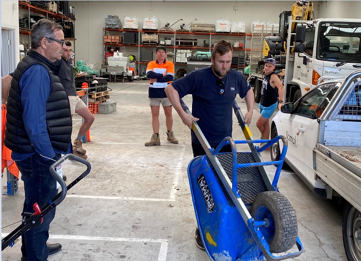 lifting a wheelbarrow